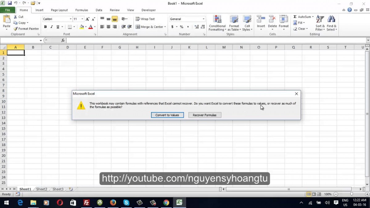 File Excel Bị Lỗi định Dạng