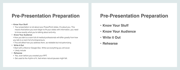 Cluttered Versus Effective Slide