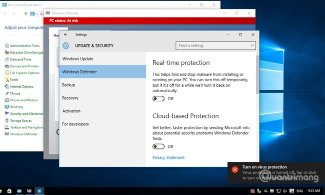 Tắt Windows Defender