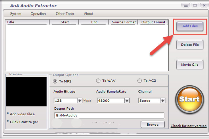 Phần mềm AoA Audio Extractor - Bước 1