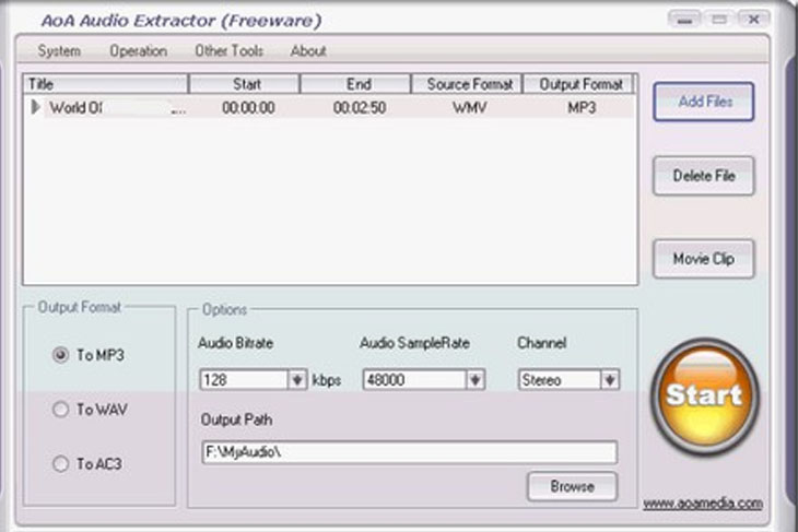 Phần mềm AoA Audio Extractor - Bước 3