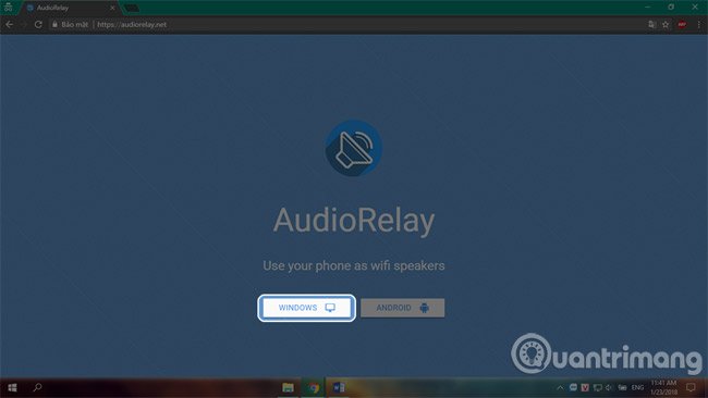 Cài đặt phần mềm AudioRelay trên máy tính.