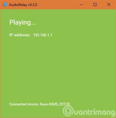 Nếu kết nối thành công tên thiết bị Android sẽ ở dưới cửa số AudioReplay.