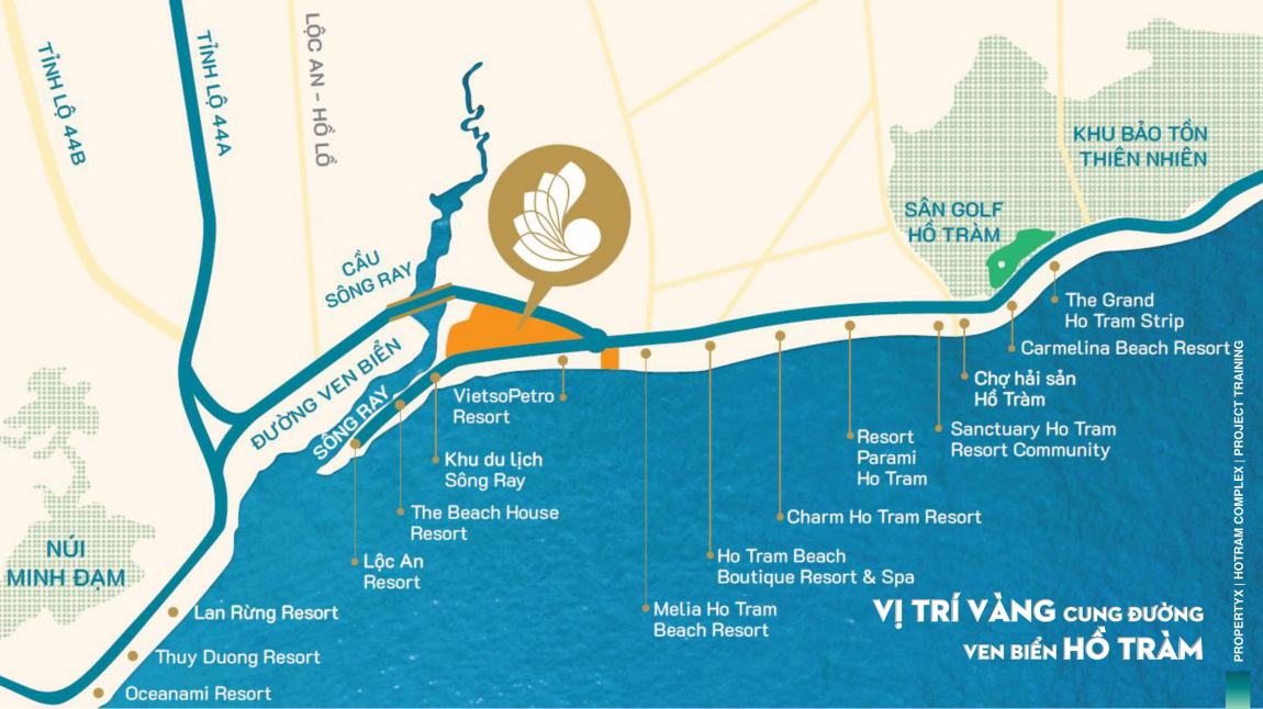 Vị trí dự án Hồ Tràm Complex Hưng Thịnh