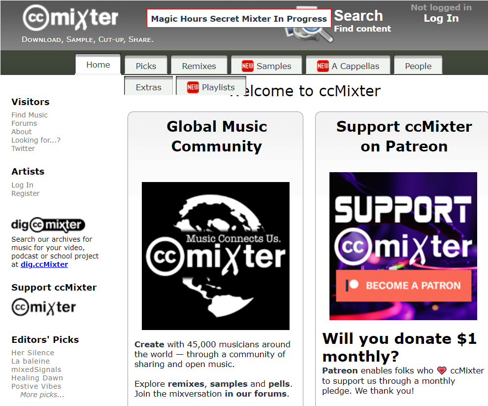 Top Website tải nhạc miễn phí - ccMixter