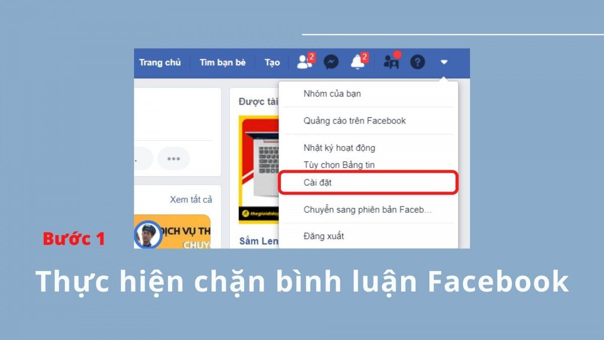 Cách khóa bình luận trên Facebook 1